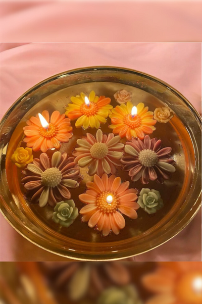 Daisy Floating Candles - Set of 9 pieces (Bowl not included)